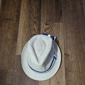 Stylish Beige Fedora with Blue Band Size L/XL.